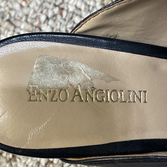 Enzo Angiolini Mule Loafer Chain Slip On Size 7M Black Heels Classic - Picture 11 of 11